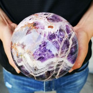 7.  6LB Natural Dream Amethyst Sphere Ball Gemstone Healing Reiki From Madagascar 10