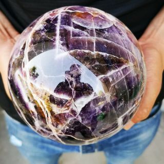 7.  6lb Natural Dream Amethyst Sphere Ball Gemstone Healing Reiki From Madagascar
