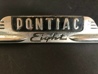 Pontiac Eight Chieftain Dash Emblem Glove Box Chrome 1951 - 52 Art Deco PT - 513681 2