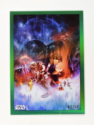 2019 Topps Chrome Star Wars Green Poster Card Pc - 2 The Empire Strikes Back /50