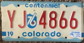1976 Colorado Centennial License Plate