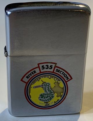 1968 Vietnam Zippo - Pbr Force River Section 535 - 2 Sided Factory Engraved