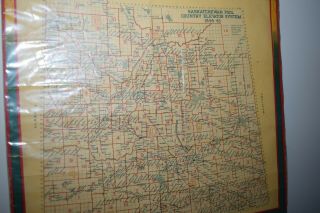 Antique 1944 SASKATCHEWAN WHEAT POOL elevator map calendar ww2 grain farm 3