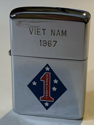 1966 Vietnam Zippo - 1st Marine Division - 2 - Sided