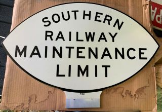 Southern Railway Railroad Maintenance Limit Sign Vintage