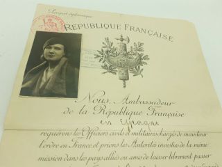 1933 France diplomatic passport passeport diplomatique issued for consul wife 3