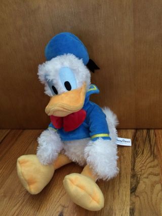Disney Parks Donald Duck Plush Faux Fur Stuffed Animal 16”