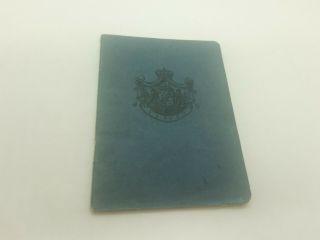 1921 Sweden Passport Passeport With Visas Of Germany France Belgium Uk.