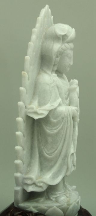 Cert ' d Untreated Green jadeite Jade Statue Sculpture bodhisattva 菩萨 q70872Q6H 10