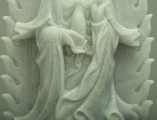 Cert ' d Untreated Green jadeite Jade Statue Sculpture bodhisattva 菩萨 q70872Q6H 5