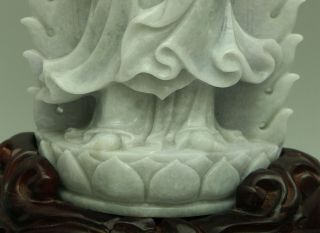 Cert ' d Untreated Green jadeite Jade Statue Sculpture bodhisattva 菩萨 q70872Q6H 6
