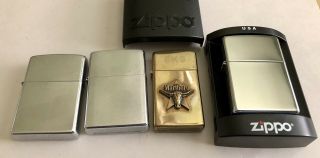 4 Vintage Zippo Lighters 1 Marlboro