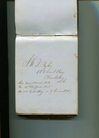 1856 - 1877 RECEIPT BOOK J W L TYLEE CHARLESTON SC CSA WASHINGTON ARTILLERY 3
