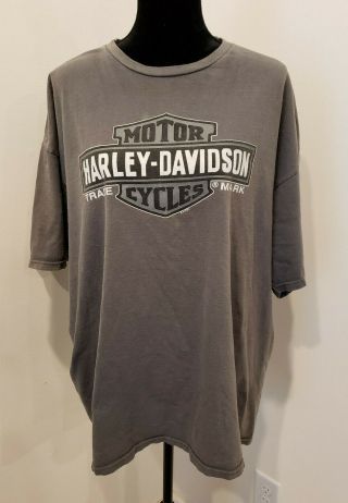 Harley Davidson Motorcycle 2xl T - Shirt - Dime Size Hole In Back (lot349)