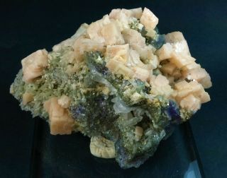 Manganoan Dolomite w/ Fluorite,  Pyrite & Quartz: Shangbao Mine.  Hunan Prov,  China 8