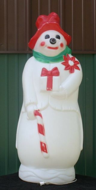 Rare Vintage Empire Lighted Blow Mold Clown Hobo Snowman Christmas Yard Decor