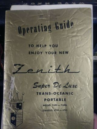 Vintage Zenith Y600 Trans Oceanic Wave Magnet Multiband Radio Great 8
