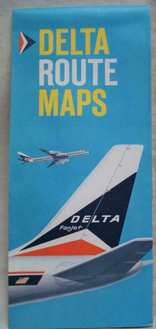 Delta Airlines System Route Map Aviation Souvenir 1960s Vintage Airplane Travel