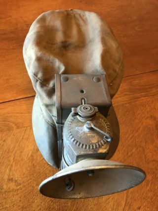 Vintage Justrite Carbide Lamp Miner’s Headlamp Coal Mining Light with Hat / Cap 2