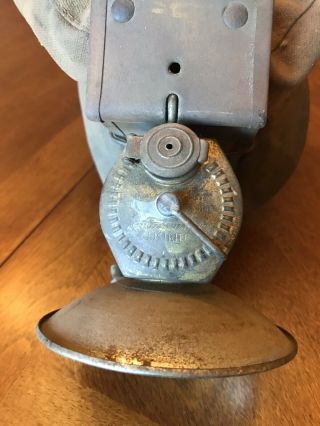 Vintage Justrite Carbide Lamp Miner’s Headlamp Coal Mining Light with Hat / Cap 8