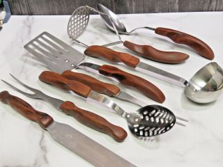 Set Of 8 Vintage Cutco Kitchen Utensils Spoons Forks Masher Spatula Ladle Spread