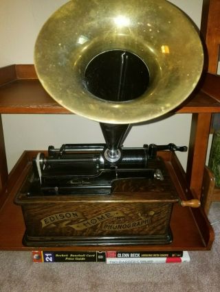 Edison Home Cylinder Phonograph Model B.  1905 - 1907 / Cabnet / 100,  Cylinders