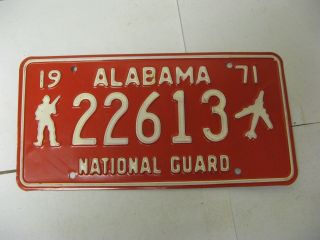 1971 71 Alabama Al License Plate National Guard 22613