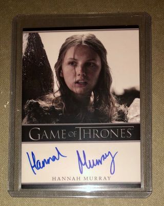 Game Of Thrones Hannah Murray Gully Autograph Trading Card Limited Edition