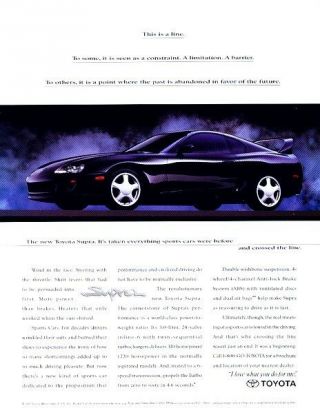 1993 1994 Toyota Supra Advertisement Print Art Car Ad J971