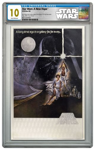 2018 Star Wars Posters Hope Silver Foil Note Silver Cgc 10 Er Sku53158