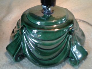 Vintage 1978 Ceramic Green Glaze Lighted Table Christmas Tree 18 