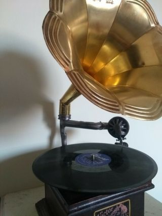 Victrola Gramophone with External Brass Speaker - Not 100 7