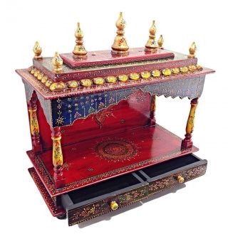 Mandir Wooden Pooja Ghar Mandapam For Worship Hawan Handcrafted Temple Mt525