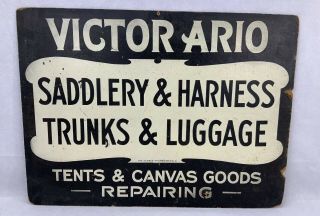 Vintage Victor Ario Montana Western 1900 - 20’s American Saddle Advertising Sign