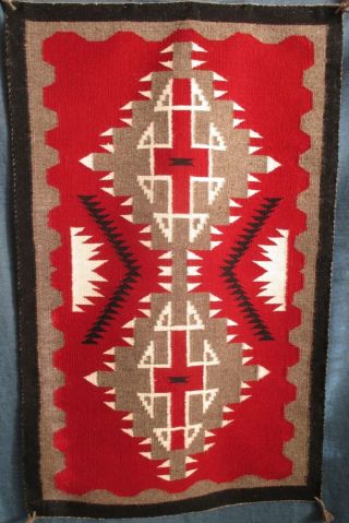 Authentic Vintage Finely Woven Native American Indian Navajo Rug 24 " X 39 "