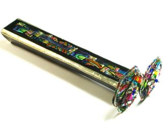 Goldsmith Kaleidoscope 9 " Art Deco Fused Dichroic Stained Glass,  2 Axles,  2 Disks