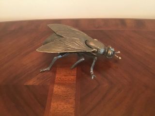 Vintage Brass Fly Ashtray Made In Italy 7 Inch/large Note Missing Foot