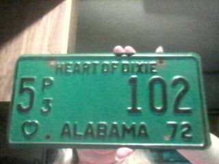 1972 Alabama License Plate