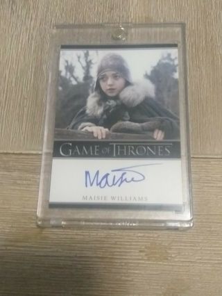 Rare Game Of Thrones Arya Stark Maisie Williams Autographed Card Season 1 2012