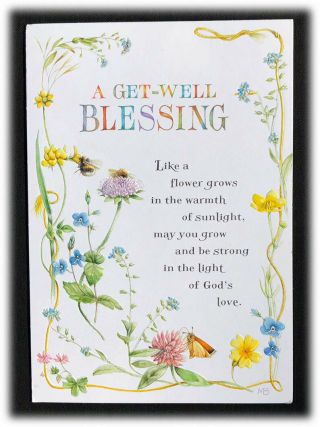 Vintage Marjolein Bastin Get - Well Blessing Thinking Of You Asking God Card