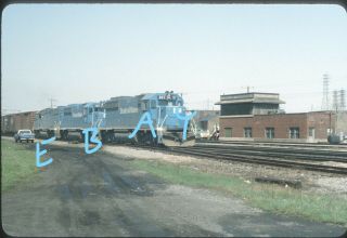 Boston & Maine B&m Gp40 - 2 Action On Conrail Cr Utica Ny 1979 Ektachrome