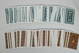 Two Decks Vintage 1961 Kem Playing Cards W Plastic Case Harvest Design 261