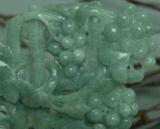 Cert ' d Untreated green Nature jadeite Jade Statue Sculpture grapes 葡萄 z77021231 5