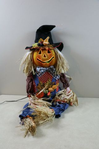 Fiber Optic Color Changing Halloween Fall Jack O Lantern Scarecrow