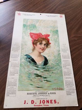 Vintage 1913 Advertising Wall Calendar - J.  D.  Jones