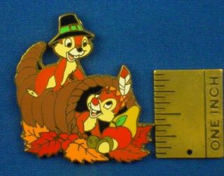 Chip and Dale Cornucopia Thanksgiving 2005 from Holiday set Disney Pin 37468 4