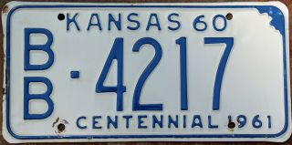 1960 Kansas License Plate Tag