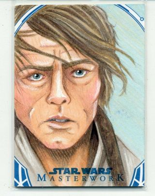 Luke Skywalker 2018 Topps Star Wars Masterwork Artists Sketch Maggie Ransom 1/1