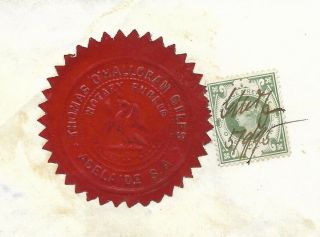 South Australia 1895 Notary Public revenue document with GB QV 1s (SG211) 2