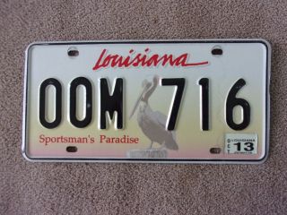 2013 Louisiana Pelican License Plate Oom - 716